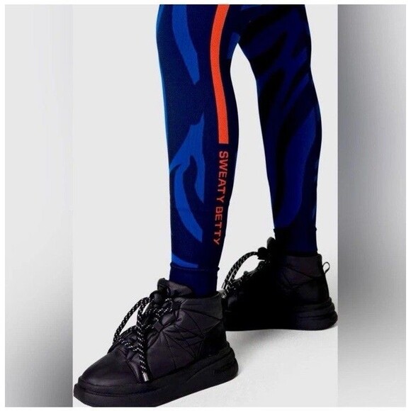 Sweaty Betty $118 Jacquard Base Layer Leggings S Animal Print Thermal Ski Winter - Picture 3 of 9